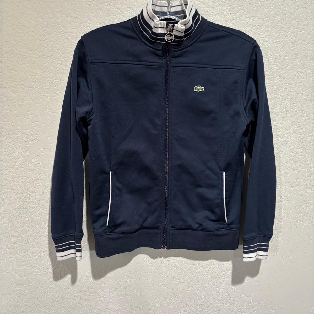 Lacoste Navy Blue Track Jacket Boys Youth Kids Size 12